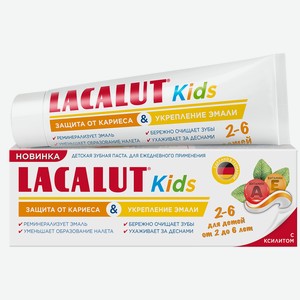 Зубная паста детская Lacalut Kids Защита от кариеса и укрепление эмали сладкая мята с 2 до 6 лет 65 г