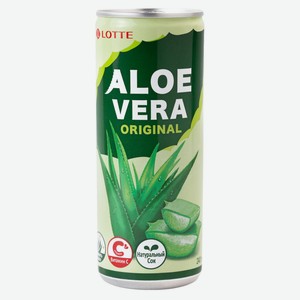 Напиток газированный Lotte Алоэ вера 24% оригинал, 240 мл