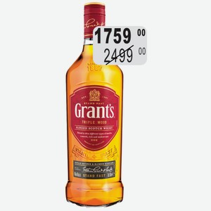 Виски Грантс Трипл Вуд 40% 0,75л (Рассекатель)