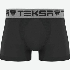 Трусы-боксеры мужские Teksa MBX 005 бесшовные цвет: чёрный/серая резинка, 3XL р-р