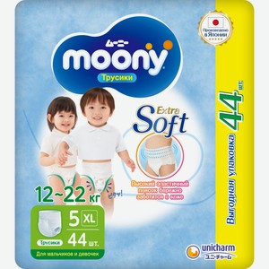 Подгузники-трусики Moony Extra Soft 5/XL 12-22кг 44шт