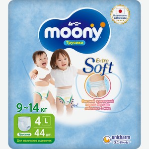 Подгузники-трусики Moony Extra Soft 4/L 9-14кг 44шт