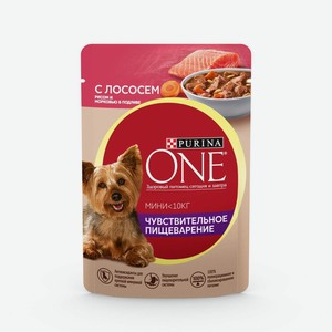 Корм для собак c чувствительным пищеварением ONE Лосось 85гр пауч
