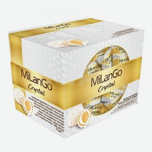 Конфеты MilanGo Crystal вафли с кокос. стружкой, глазир. бел.шоколад, с кокос.кремом 150г