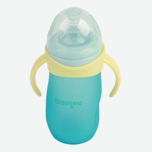 Бутылочка стеклянная Huggeland с силиконовым покрытием с рождения