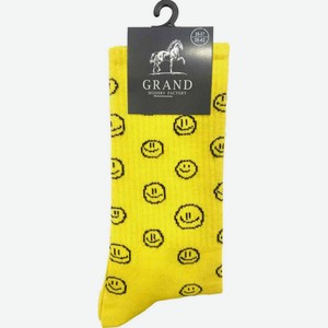 Носки мужские Grand Смайлы цвет: жёлтый/чёрный, 39-42 р-р