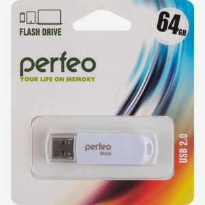 Флешка USB 2.0 Perfeo C01G2, в ассортименте, 64 GB
