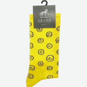 Носки мужские Grand Смайлы цвет: жёлтый/чёрный, 42-44 р-р