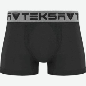 Трусы-боксеры мужские Teksa MBX 005 бесшовные цвет: чёрный/серая резинка, 2XL р-р