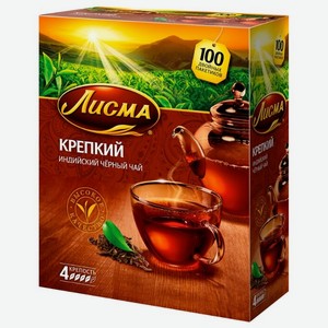 Чай черный Лисма Крепкий индийский в пакетиках, 100 шт