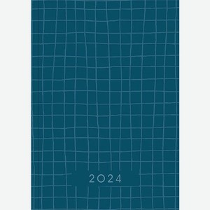 Ежедневник 2024 Lamark Monochrome A5 синий, 320 стр., белый блок, с перфорацией угла, ляссе, обложка 7БЦ, глянцевая ламинация