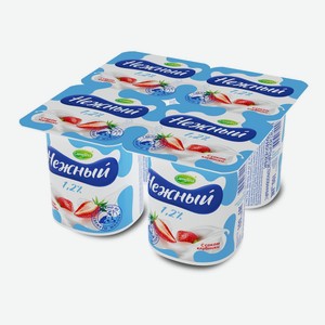 Продукт йогуртный Campina Нежный с соком клубники 1.2%, 100 г