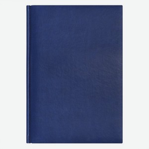 Ежедневник 2024 Lamark Velvet A5 синий, 320 стр., белый блок, перфорация угла, ляссе