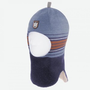 Шапка (шлем) для мальчика Монти Kotik р.1 год цв.джинс+т.синий арт.60774