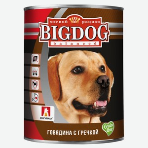 Консервы для собак «Зоогурман» Big Dog Говядина с гречкой, 850 г