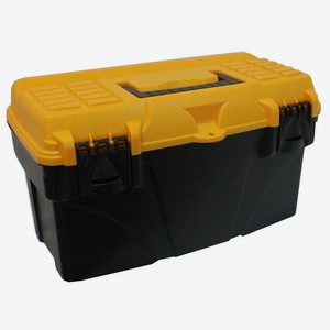 Ящик для инструментов ТИТАН 18 М 2932 с коробками черный с желтым
