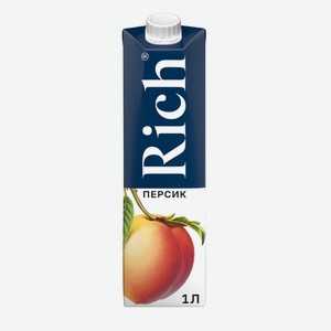 Нектар Rich персик с мякотью, 1 л, тетрапак