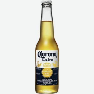 Пиво Corona Extra светлое пастеризованное 4.5% 0.355 л, стеклянная бутылка
