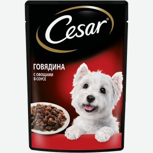 Влажный корм Cesar® для взрослых собак, с говядиной и овощами в соусе, 85г