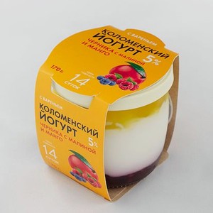 Коломенский йогурт черника-малина-манго мдж 5%