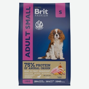 Brit сухой корм премиум класса с курицей для взрослых собак мелких пород (1–10 кг) (1 кг)