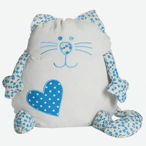 Подушка-игрушка  Сердечный кот , 41*36см, х/б