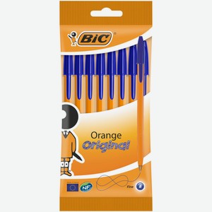 Ручки шариковые BIC Orange Fine синие 0.3мм, 8шт Франция