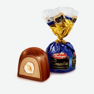 Конфеты Победа Вкуса Соната шоколадные с лесным орехом и ореховым кремом, кг