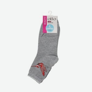 Женские носки Atto C1428 трикотажные , серый меланж , р.23-25