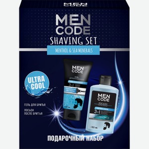 Набор MEN CODE Shaving,Гель д/бр like a barber150+Лосьон п/бр ultra cool150, Россия