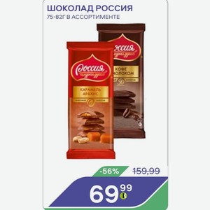 Шоколад Россия 75-82г В Ассортименте