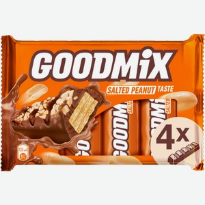 Шоколадный батончик Goodmix со вкусом соленого арахиса с хрустящей вафлей, 4×23
