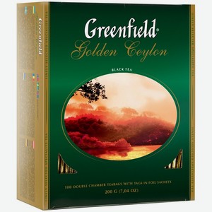 Чай GREENFIELD Golden Ceylon черный double sachet 100п