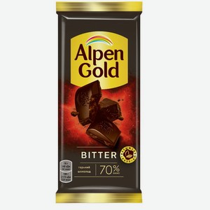 Шоколад Alpen Gold горький 70%, 80г Россия