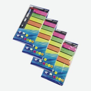 SIGMA Закладки самоклеящиеся 4 цвета 4 блока 1.2 х 4.5см, 6 штук х 25 листов Китай