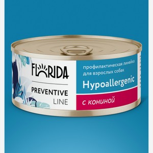 Florida Preventive Line консервы hypoallergenic для собак  Гипоаллергенные  с кониной (340 г)