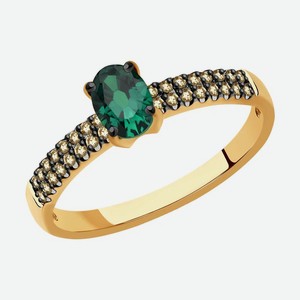 Кольцо SOKOLOV Diamonds из золота с бриллиантами и изумрудом 3010619, размер 17.5
