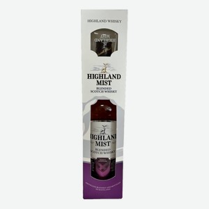 Виски шотландский Highland Mist + бокал в подарочной упаковке, 0.7л Великобритания