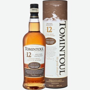 Виски шотландский Tomintoul Speyside Glenlivet Oloroso Sherry Cask Finish 12 лет в подарочной упаковке, 0.7л Великобритания