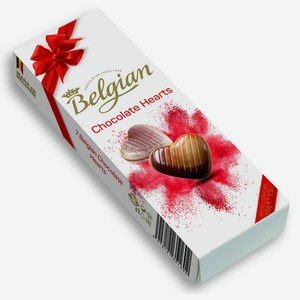 Набор конфет BELGIAN шоколадные сердечки 65гр