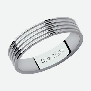 Обручальное кольцо SOKOLOV из белого золота 112004-01, размер 17.5