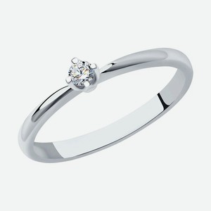 Кольцо SOKOLOV Diamonds из белого золота с бриллиантом 1012153-3, размер 17