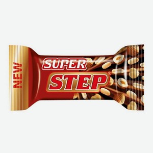 Батончик шоколадный Super Step нуга, арахис, карамель 65гр Славянка