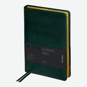 Ежедневник Berlingo недатированный А5 160 листов xGold кожзам золотой срез зеленый