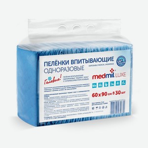 Пеленки медицинские MEDMIL с суперабсорбентом LUXE 60*90 30 шт