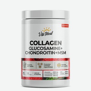 Коллаген VitaMeal + Глюкозамин + Хондроитин + МСМ со вкусом клубника 180 г