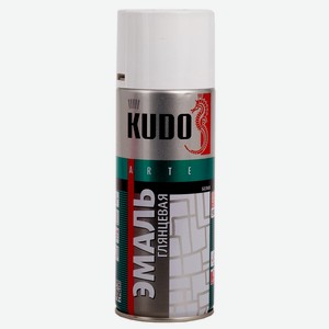 Краска-эмаль Kudo универсальная 1001, белая, глянцевая, 520 мл
