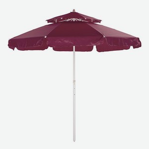 Зонт пляжный BABY STYLE большой от солнца туристический с клапаном 2.15м ткань бахрома бордовый