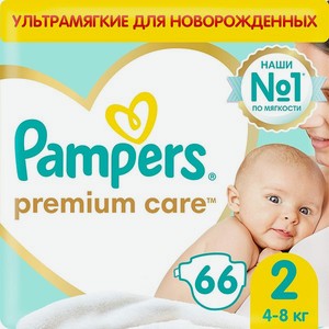 Подгузники Pampers Premium Care Mini 2 4-8кг 66шт