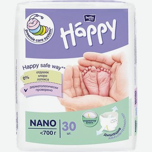 Подгузники Bella baby Happy для недоношенных детей Nano весом менее 700 г по 30 шт